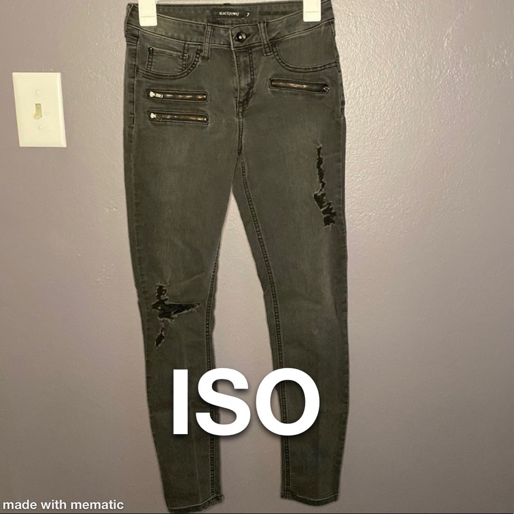 ISO BLACKHEART Zipper Jeans sz 9